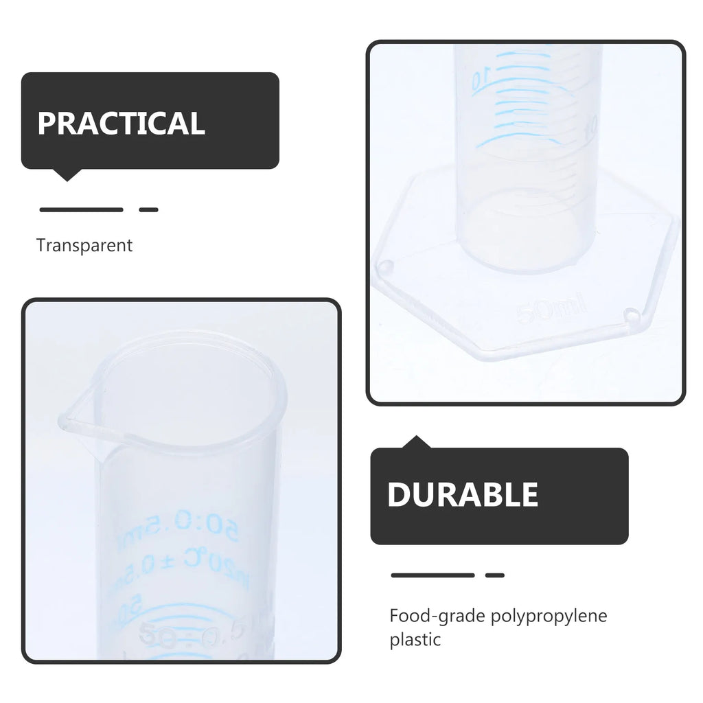 Plastic Graduated Measuring Cylinders – 4 or 5 Piece Lab Set Lab Measuring Set PLUSH
