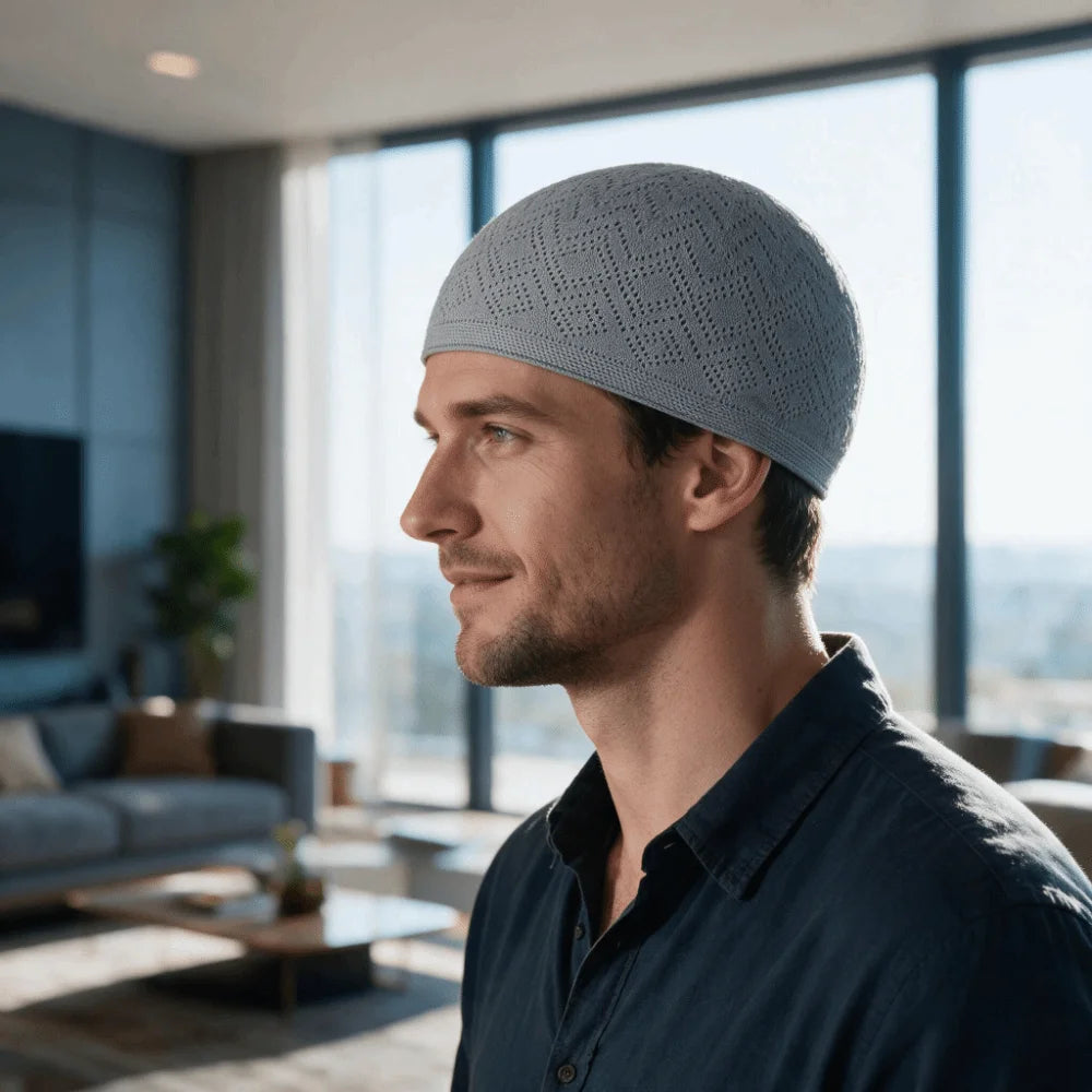 Men's Stretchy Knit Prayer Beanie Hat – Breathable & Soft Knit Prayer Hat PLUSH
