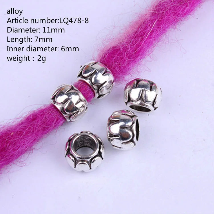 5pcs Viking Dreadlock Beads – Large Hole Braid Hair Accessories Hair Braid Beads PLUSH 5pcs NO.18
