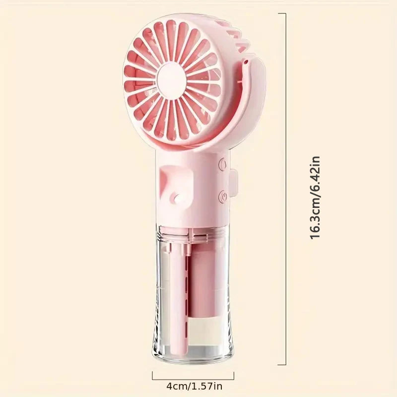 Portable USB Handheld Misting Fan – Mini Travel & Outdoor Fan Handheld Misting Fan PLUSH