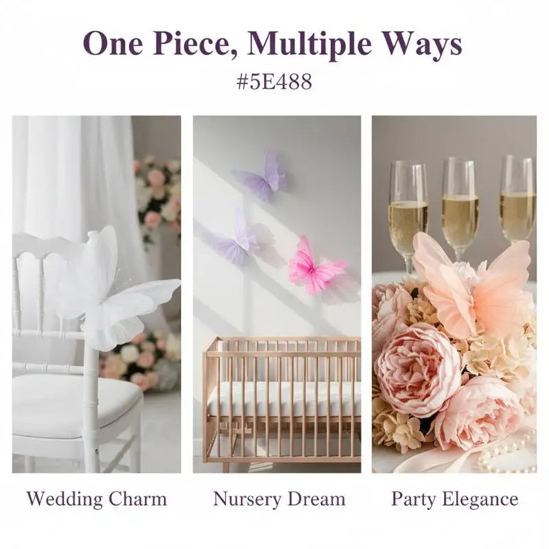 3D Artificial Butterfly Decor 45–50cm | Wedding Photo Prop Artificial Butterfly Decor PLUSH