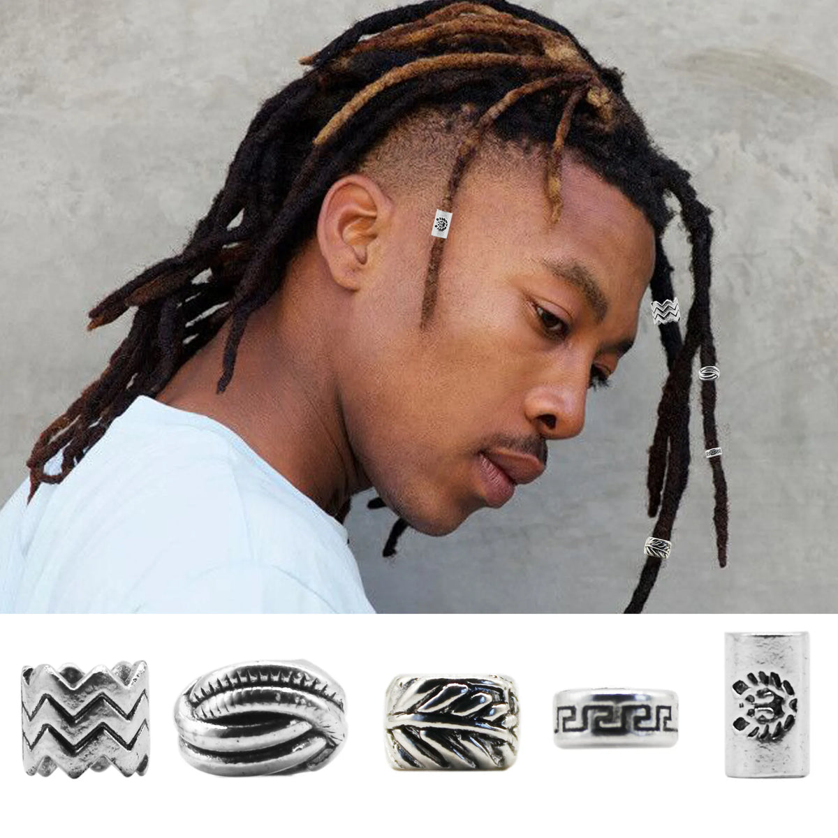 10pcs Metal Tube Hair Braid Dreadlock Beard Beads – DIY Set Hair Styling Beads PLUSH