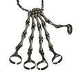 Gothic Skeleton Claw Five-Finger Bracelet – Adjustable Metal Gothic Claw Bracelet PLUSH Black