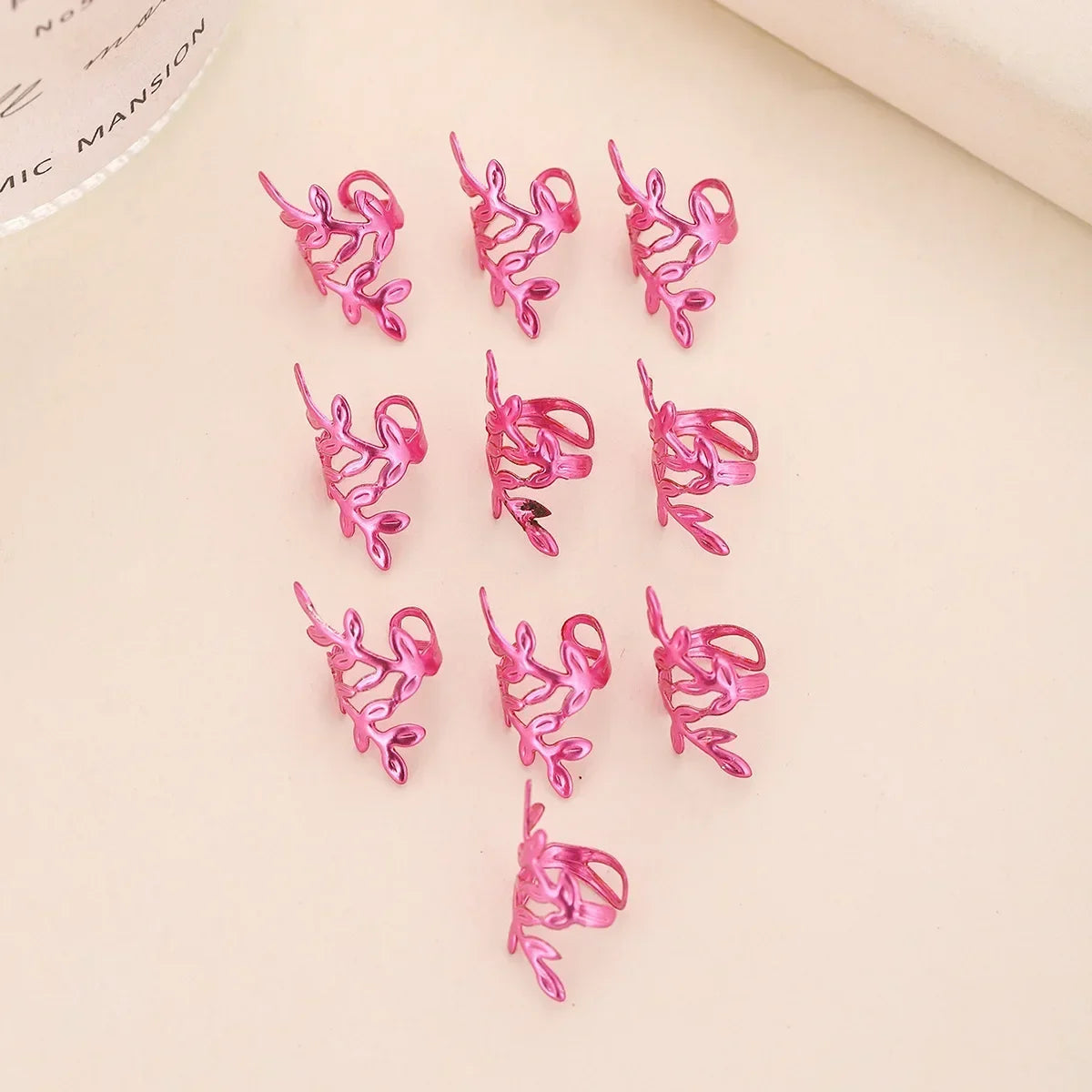 10pcs Rose Viking Spiral 3D Dreadlock Beads Hair Cuffs & Rings Dreadlock Hair Cuffs PLUSH 10pcs NO.1