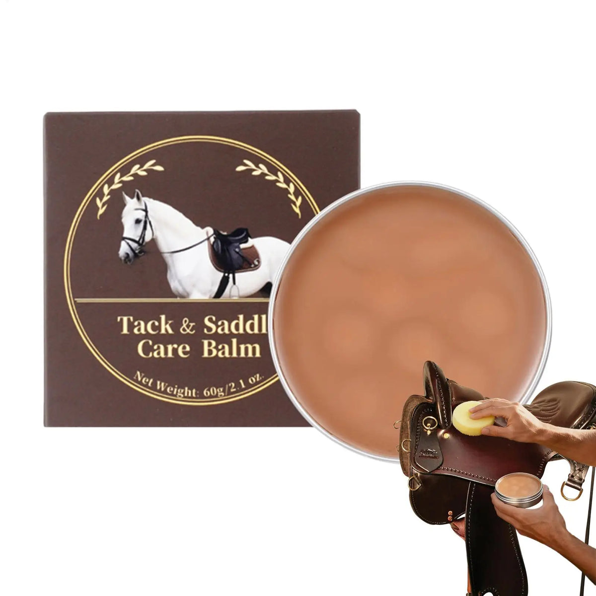Leather Saddle & Tack Conditioning Balm | Beeswax Cream 60g Leather Conditioning Cream PLUSH