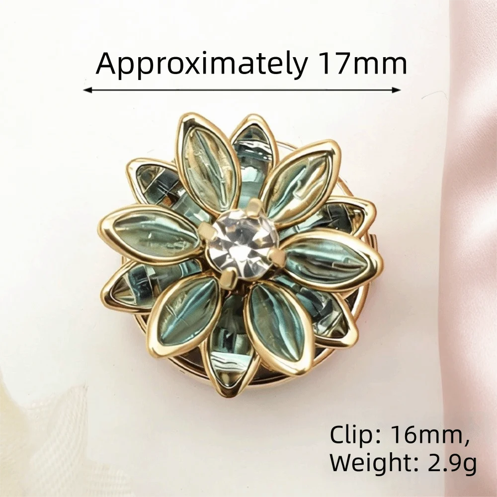Floral Rhinestone Collar Buttons – No-Sew Detachable Pearl Beaded Decorative Collar Buttons PLUSH 26