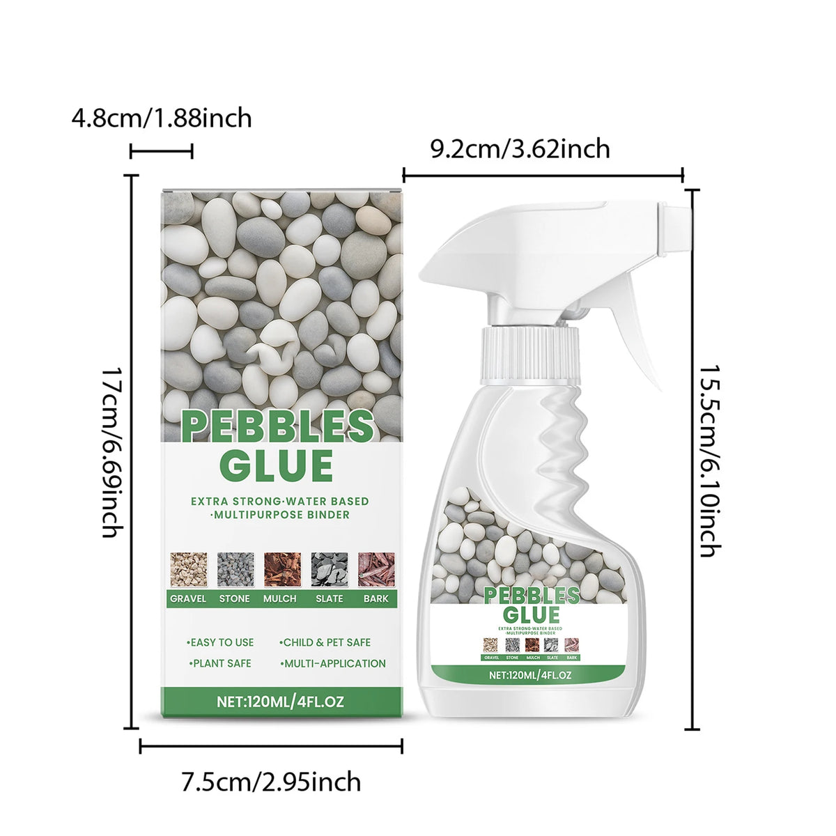 Stone Glue – Clear Waterproof Landscape Adhesive for Rocks & Gravel Landscape Adhesive PLUSH 120g