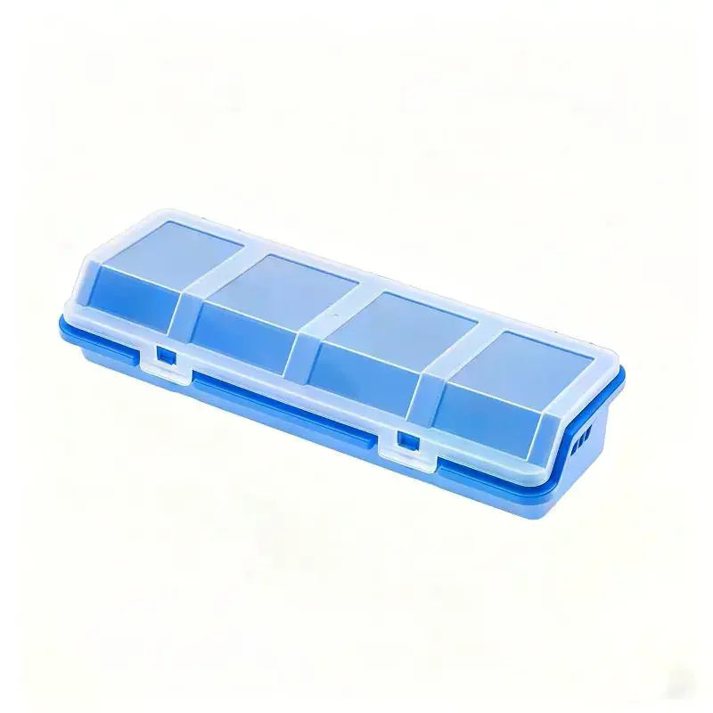 Plastic 4-Compartment Screw Organizer Box with Secure Lid Parts Storage Box PLUSH