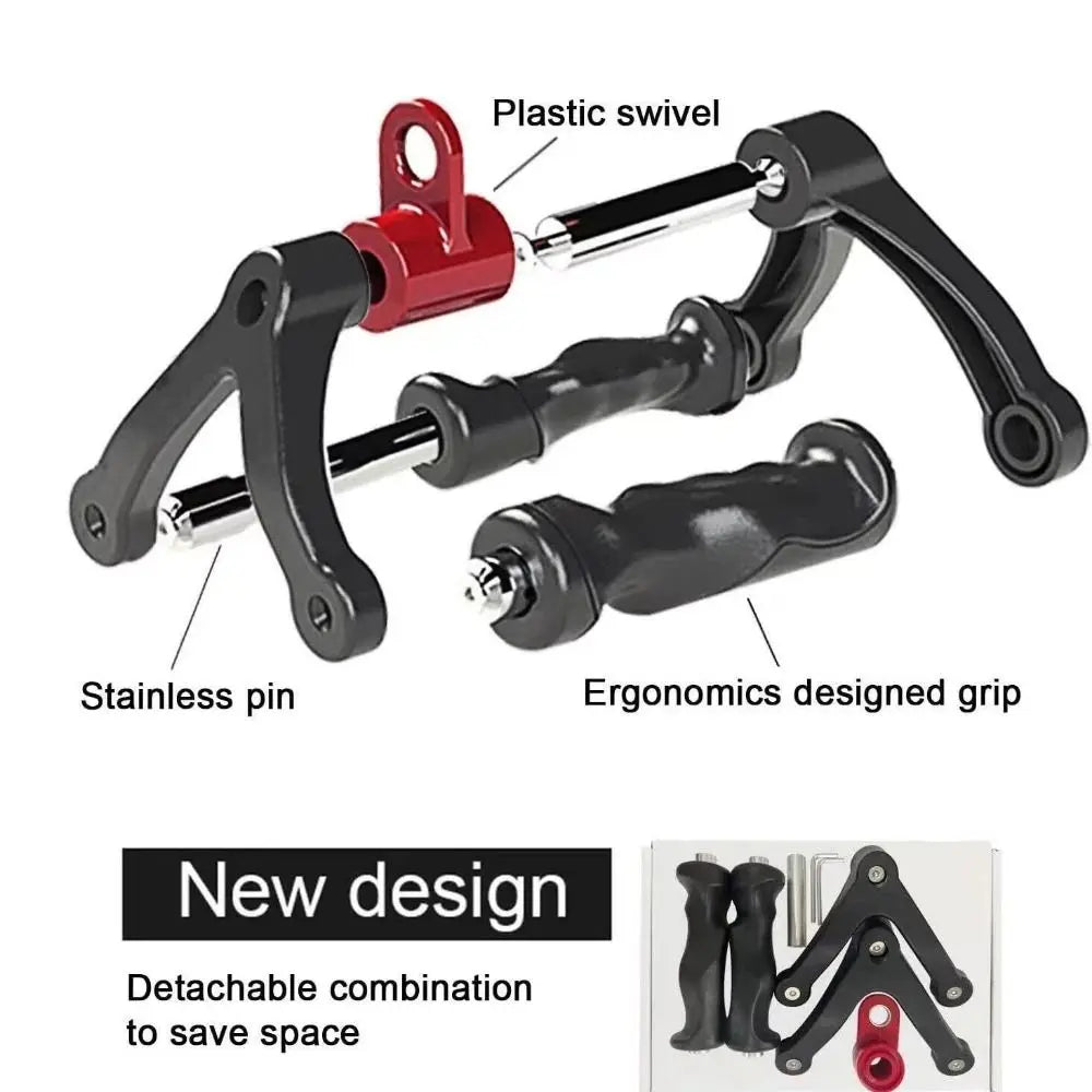 V-Bar Pull Down Handle | 360° Rotating Ergonomic Cable Bar Cable Training Handle PLUSH