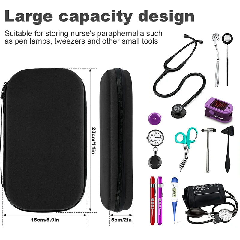 EVA Hard Stethoscope Case – Shockproof Carrying & Storage Box Stethoscope Carrying Case PLUSH