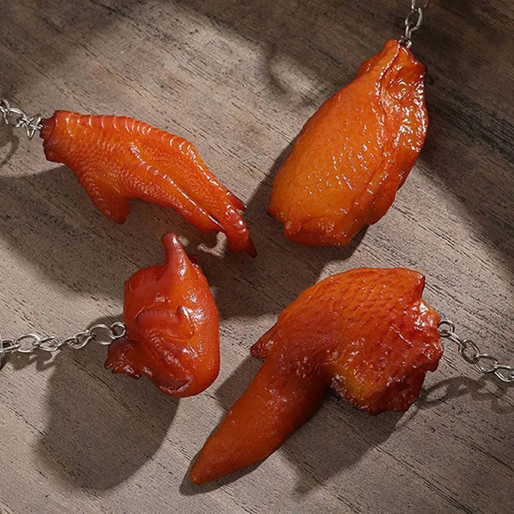 Simulation Food Keychain – Chicken Wings, Trotters & More Novelty Food Keychain PLUSH