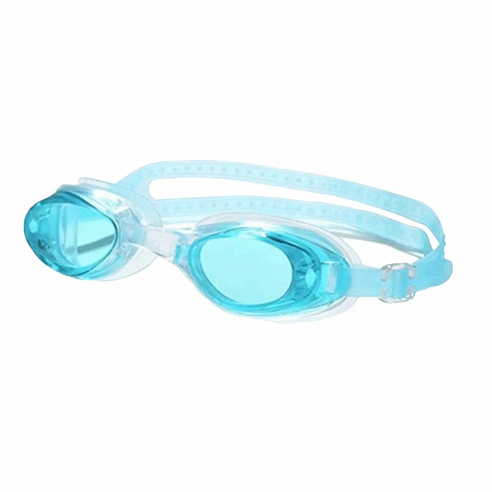Silicone Swimming Goggles Wide View Anti-UV + Storage Box Swim Goggles PLUSH Lake Blue