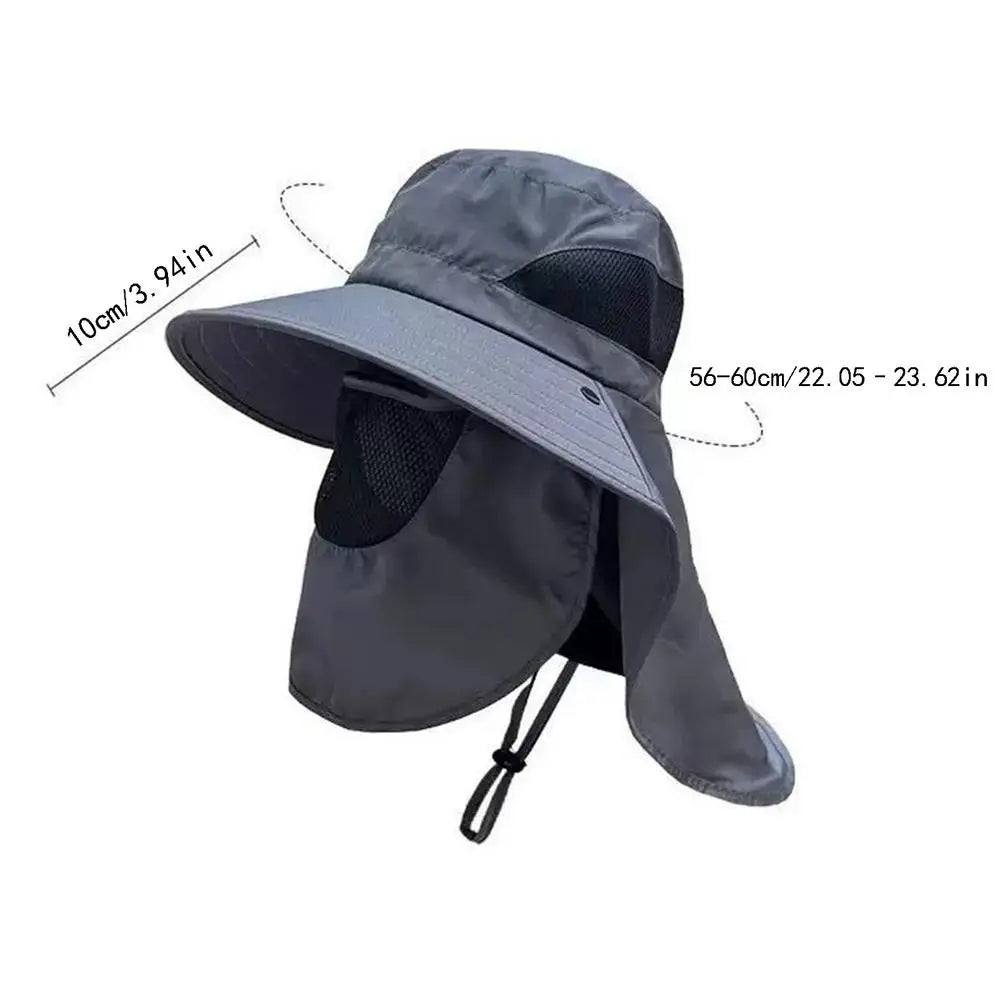 UPF 50+ Fishing Hat with Neck Flap – Wide Brim Sun Hat Wide Brim Sun Hat PLUSH Dark Gray