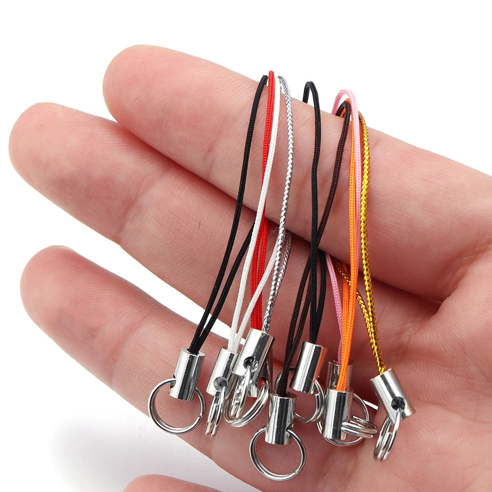 50pcs Phone Lanyard Lariat Strap Cords with Jump Rings DIY Lanyard Strap Cord PLUSH