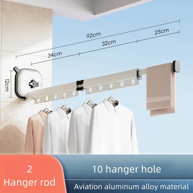 Wall-Mounted Folding Clothes Drying Rack | Retractable Aluminum Clothes Drying Rack PLUSH Drying Racks B2