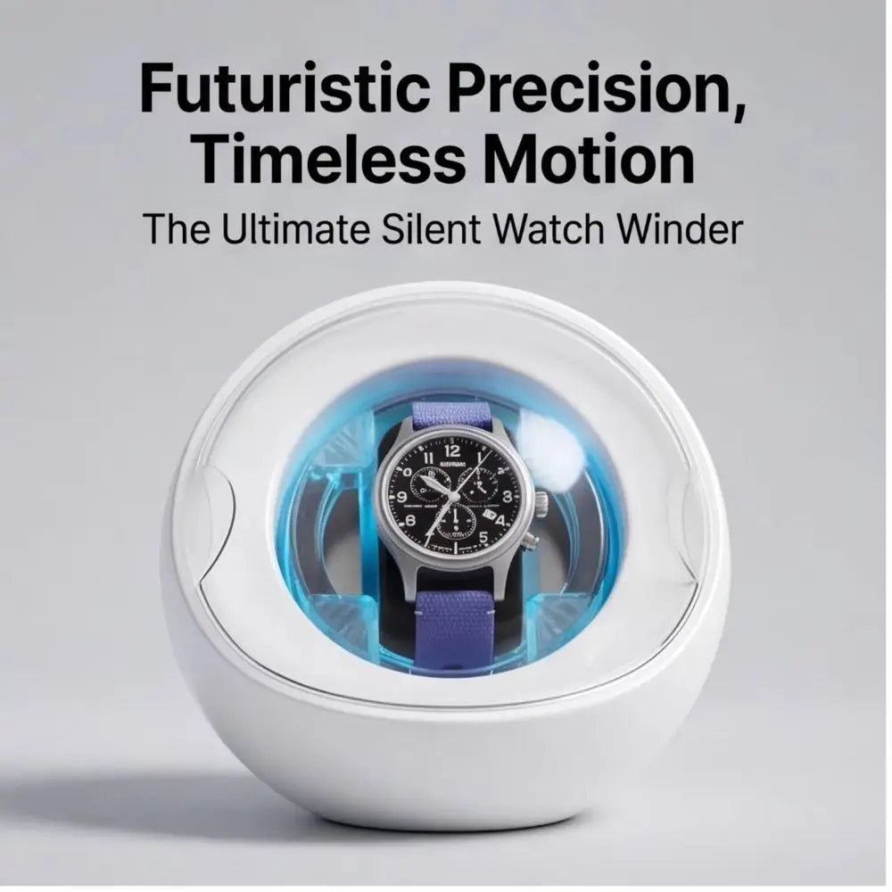 Automatic Watch Winder Silent Motor & 5-Color Ambient Lights Watch Winder Box PLUSH