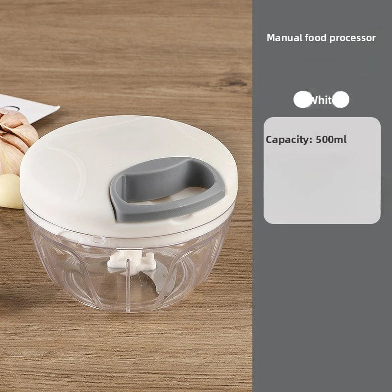 Manual Food Chopper – Hand-Pull Vegetable & Meat Slicer Manual Food Chopper PLUSH WHITE