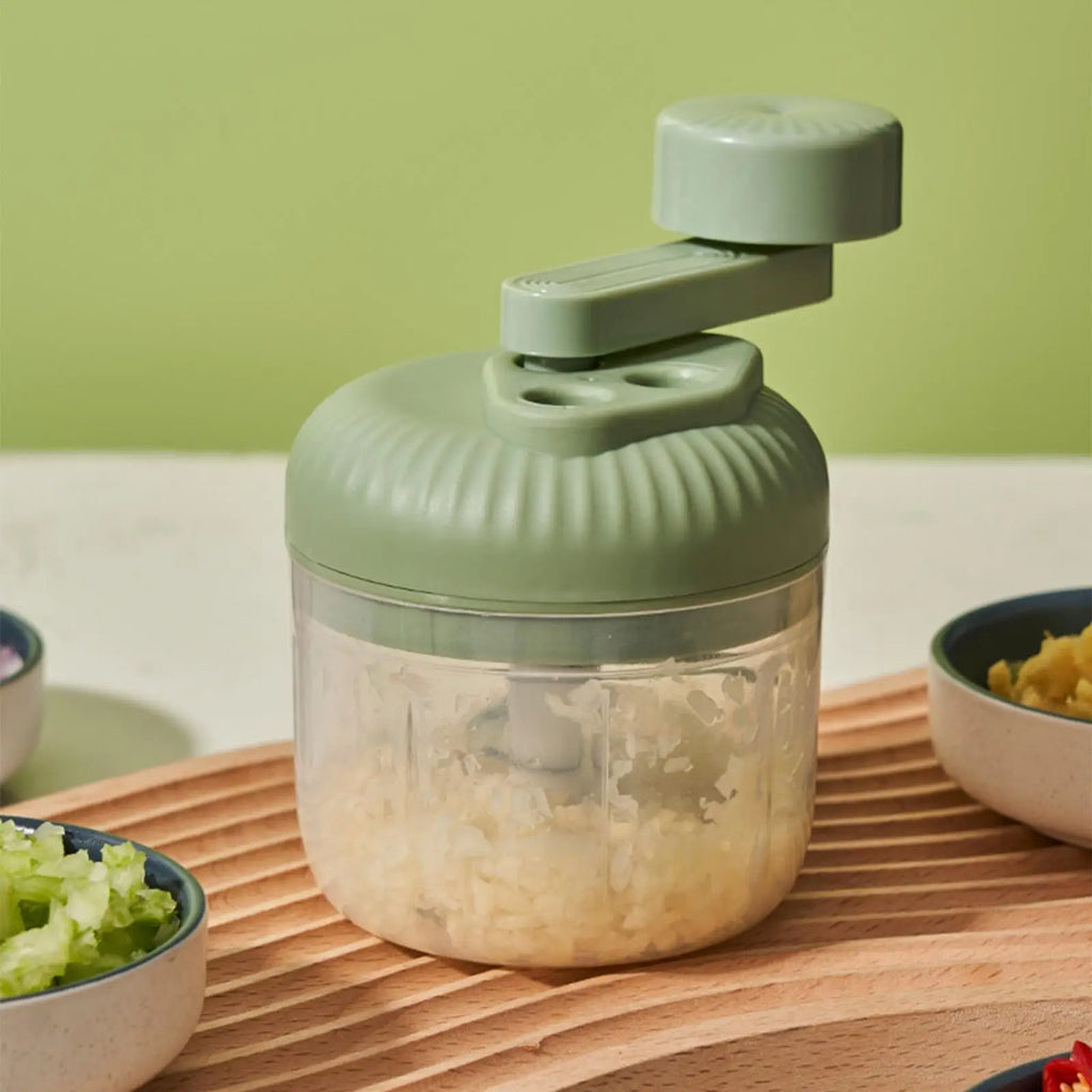 Manual Hand-Crank Vegetable Chopper & Garlic Mincer Manual Food Chopper PLUSH