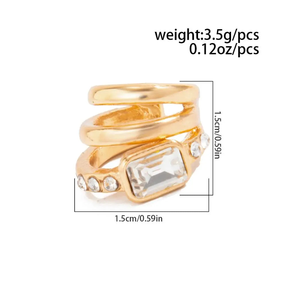 C-Shape Ear Cuff Multi-Layer Zircon Earrings – Gold & Silver Ear Cuff Earrings PLUSH