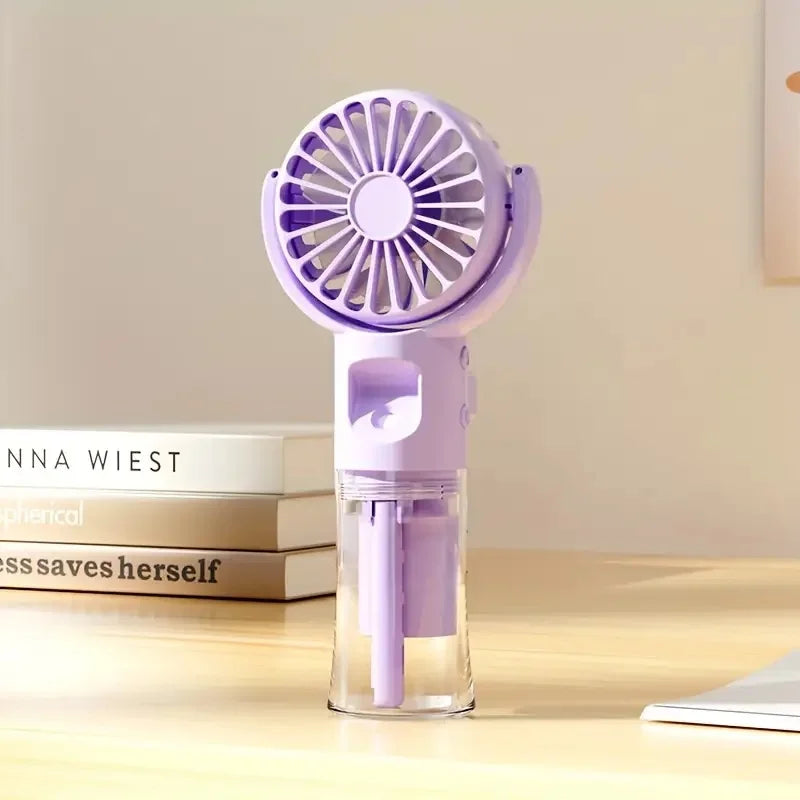 Portable USB Handheld Misting Fan – Mini Travel & Outdoor Fan Handheld Misting Fan PLUSH PURPLE