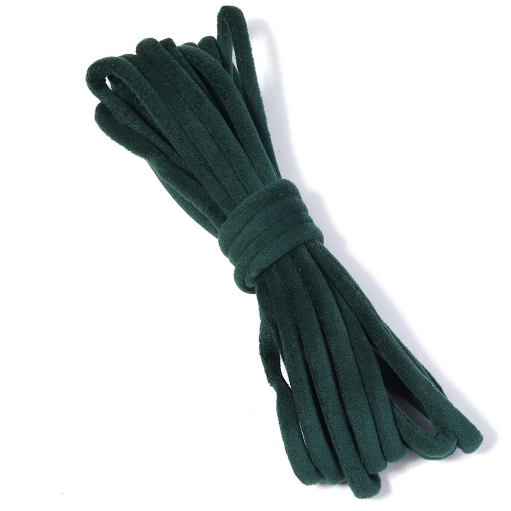 5 Yards Colorful Velvet Yarn Rope – Soft Thick DIY Craft Cord Craft Yarn Cord PLUSH green 6mm