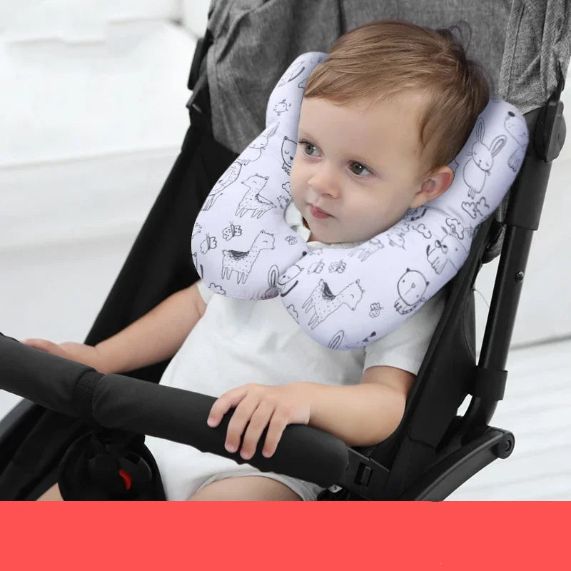 Baby U-Shaped Stroller Pillow – Cartoon Neck & Head Cushion Baby Travel Pillow PLUSH