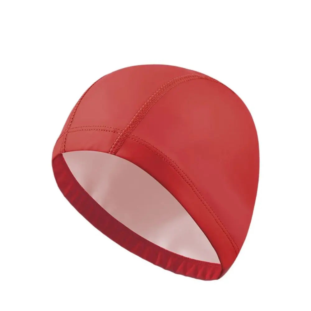 Waterproof Swim Cap for Long Hair – Plus Size Flexible Swim Hat Swim Cap PLUSH red
