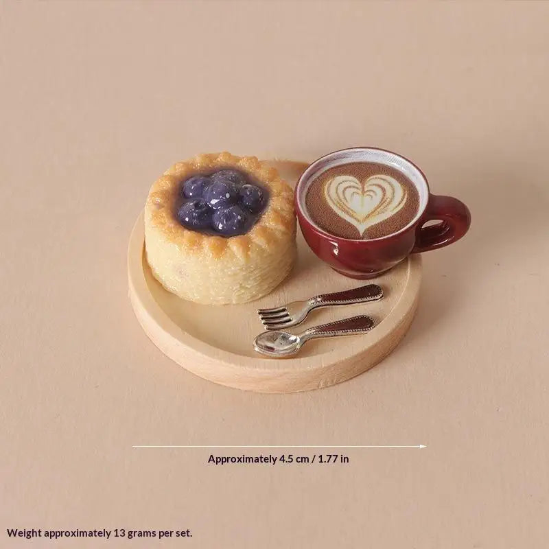 Miniature Coffee & Pastry Set – 1:12 Dollhouse Diorama Decor Dollhouse Accessory Set PLUSH A3
