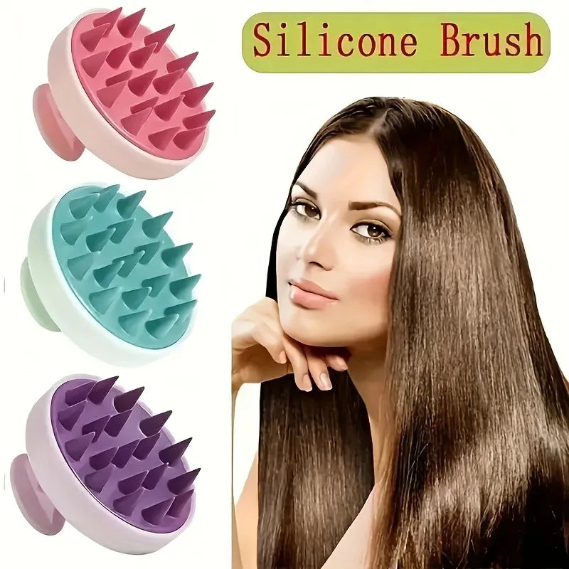 2-in-1 Silicone Scalp Massager & Shampoo Brush | Head Spa Tool Scalp Massager Brush PLUSH