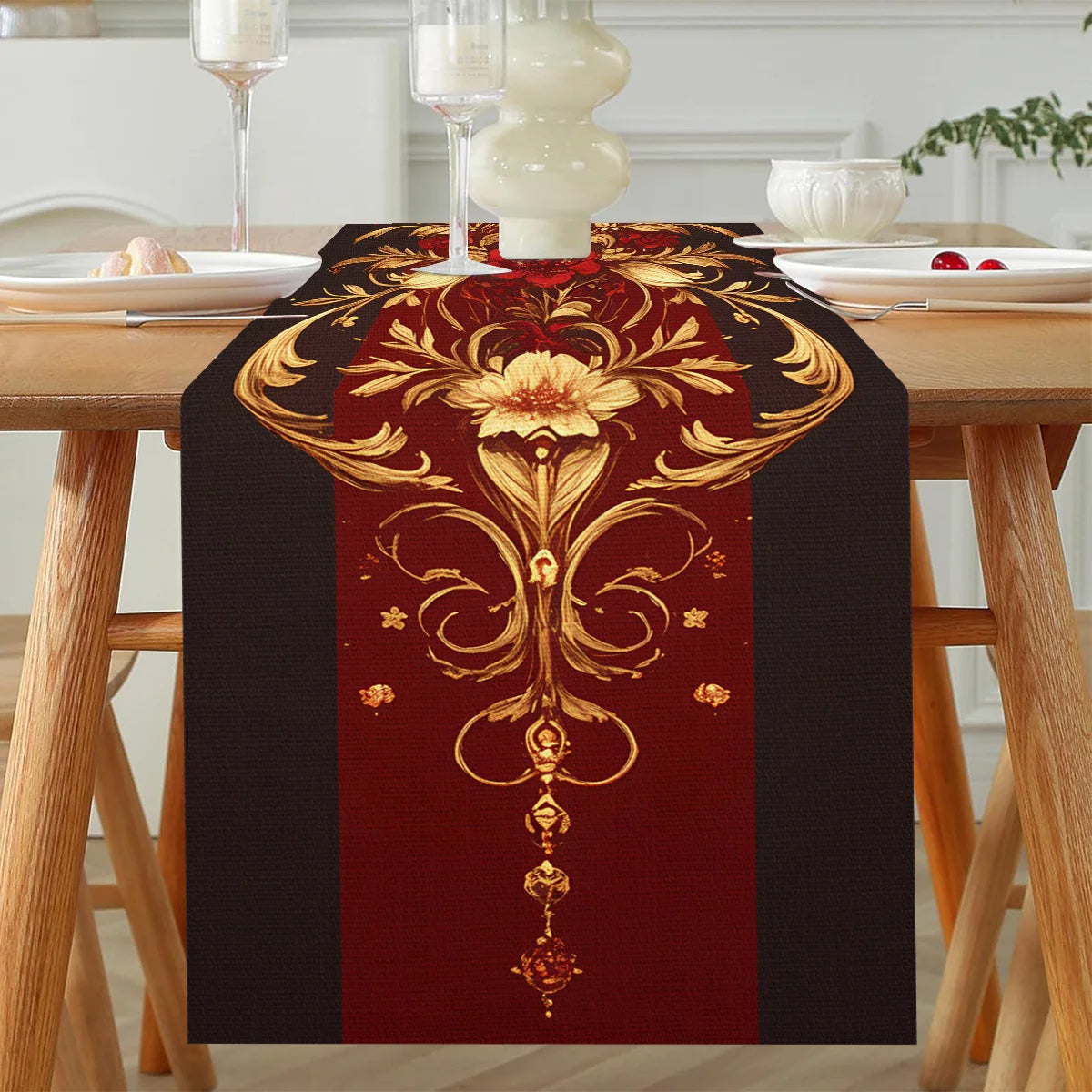 Valentine's Day Table Runner – Red Vintage Print | 3 Sizes Holiday Table Runner PLUSH A 33X183Cm