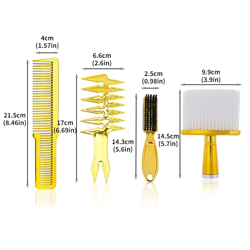 Professional Haircut Comb & Brush Set – 3pc/4pc Salon Kit Hair Styling Set PLUSH B-4pcs