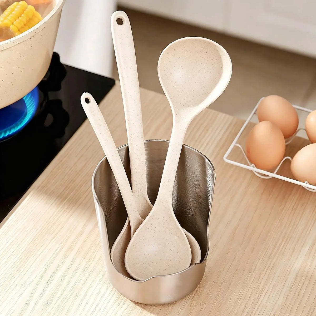 Stainless Steel Pot Lid & Spoon Holder Kitchen Rack Kitchen Utensil Rack PLUSH