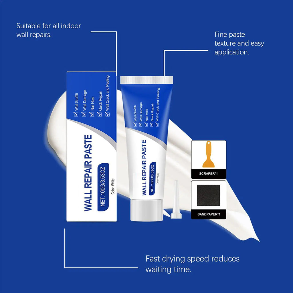 Wall Repair Cream Kit with Scraper – Waterproof & Mould-Proof Wall Repair Kit PLUSH