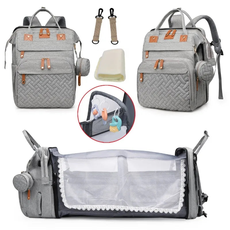 Large Capacity Diaper Backpack – Mommy Bag with Thermal Insulation Diaper Backpack PLUSH