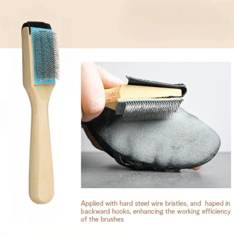 Wooden Suede Sole Wire Brush – Dance & Suede Shoe Cleaner Shoe Cleaning Brush PLUSH