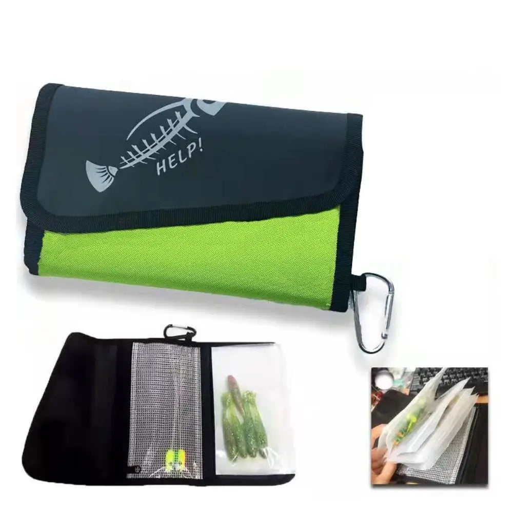Waterproof Fishing Lure Bag – 6-Pocket Partitioned Bait Wallet Fishing Tackle Bag PLUSH