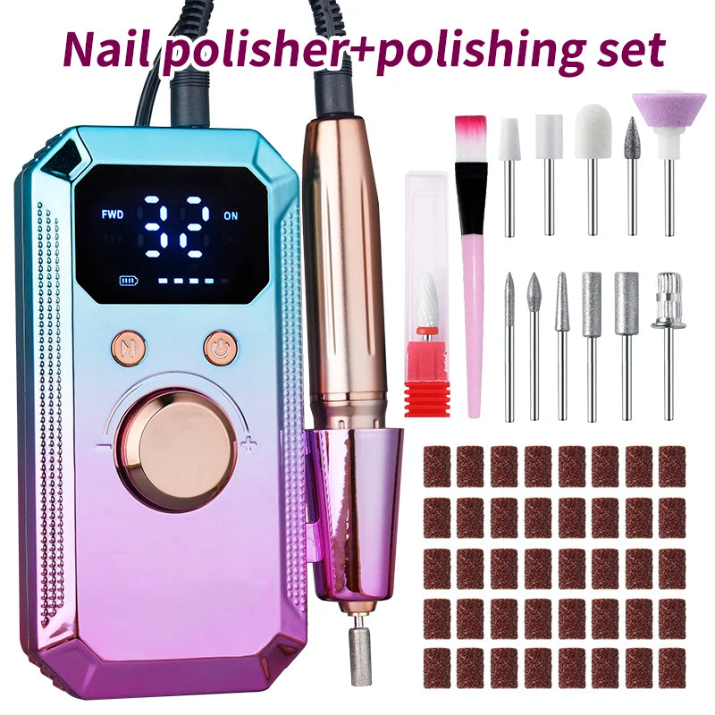 Professional Wireless Electric Nail Drill Kit – 11 Bits & 20 Bands Electric Nail Drill PLUSH