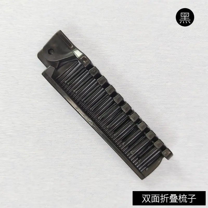 Portable Folding Hair Comb – Anti-Static Travel Comb Travel Hair Comb PLUSH Black A