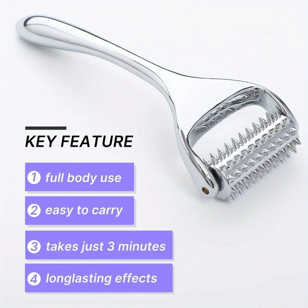 Stainless Steel Facial Roller & Gua Sha Tool – Face & Body Gua Sha Facial Tool PLUSH