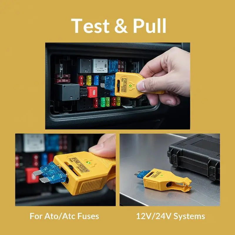 Automotive Fuse Tester & Blade Puller DC 12/24V Car Tool Automotive Fuse Tester PLUSH