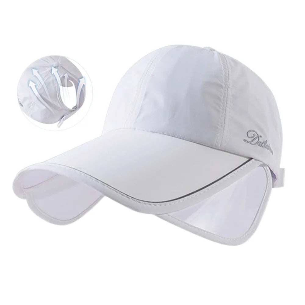Wide Brim UV Protection Baseball Cap – Adjustable Women's Sun Hat Women's Sun Hat PLUSH White