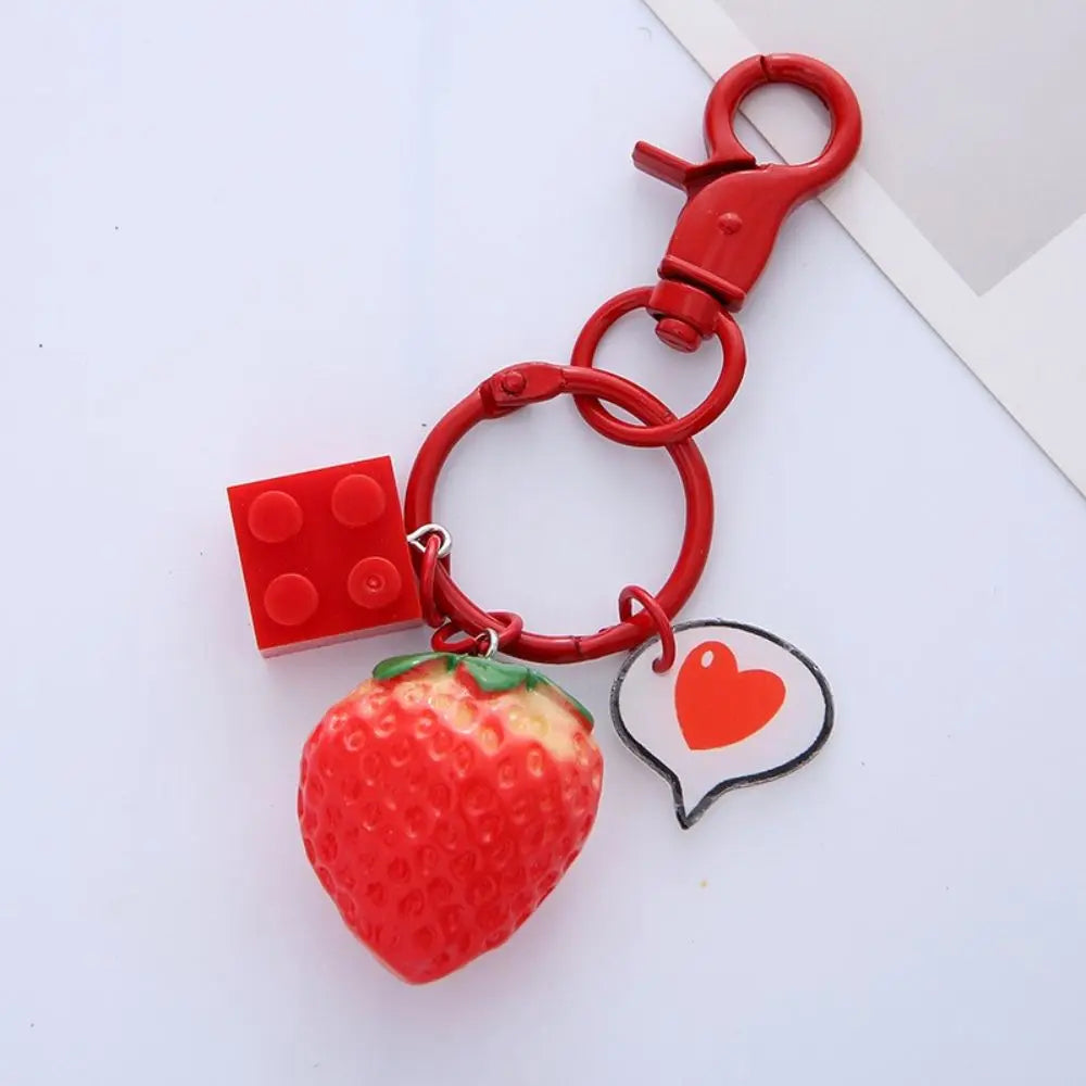 Strawberry Heart Keychain – Cute Red Fruit Key Charm & Bag Pendant Fashion Keychain PLUSH C