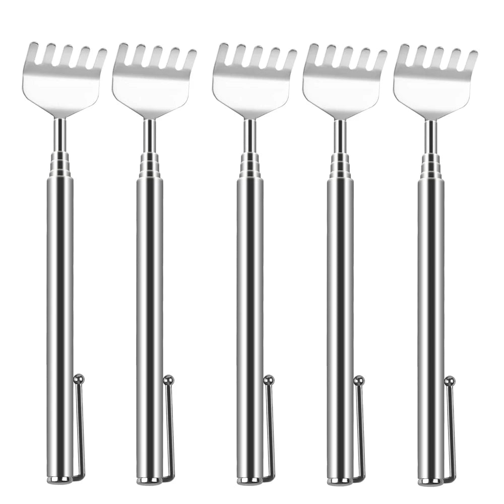 Telescopic Stainless Steel Back Scratcher – Portable Gift Back Scratcher PLUSH 5PCS