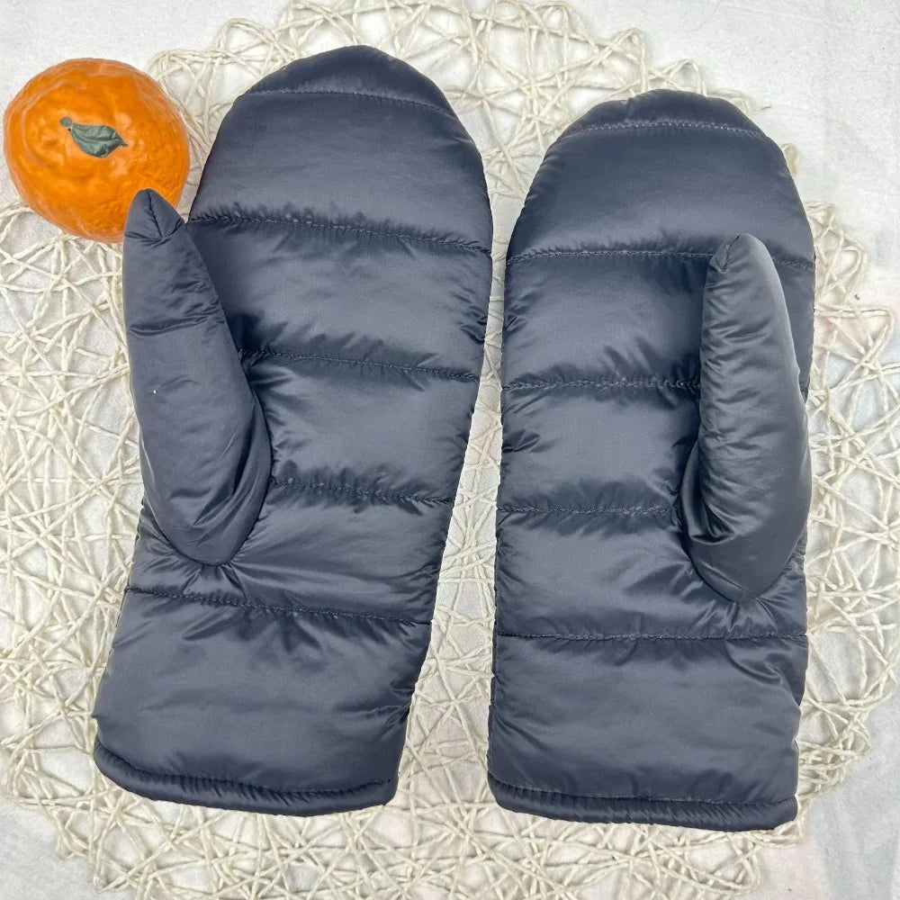 Waterproof Thermal Snow Mittens – Thickened Winter Ski Gloves Winter Snow Mittens PLUSH Black