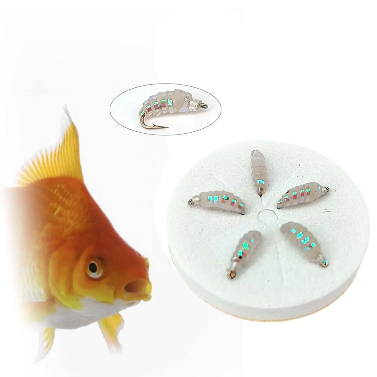 Silicone Fly Fishing Soft Lures 5pcs with Storage Box Fly Fishing Lures PLUSH