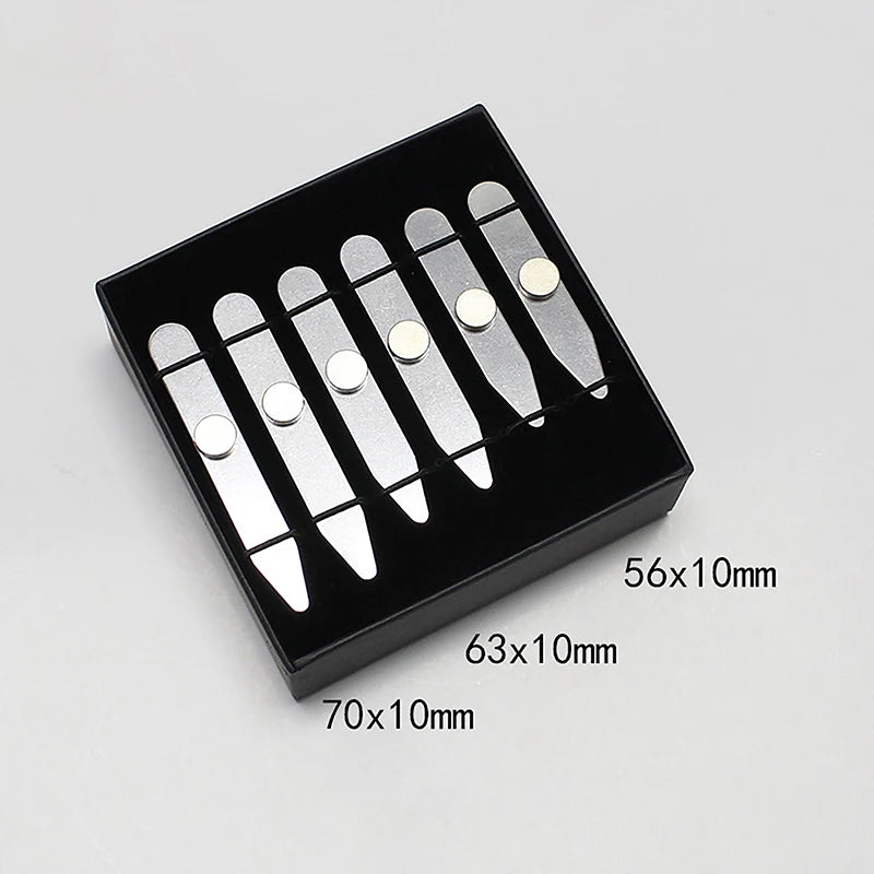 Stainless Steel Collar Stays for Men – 3 Pairs, 3 Sizes Collar Stays PLUSH