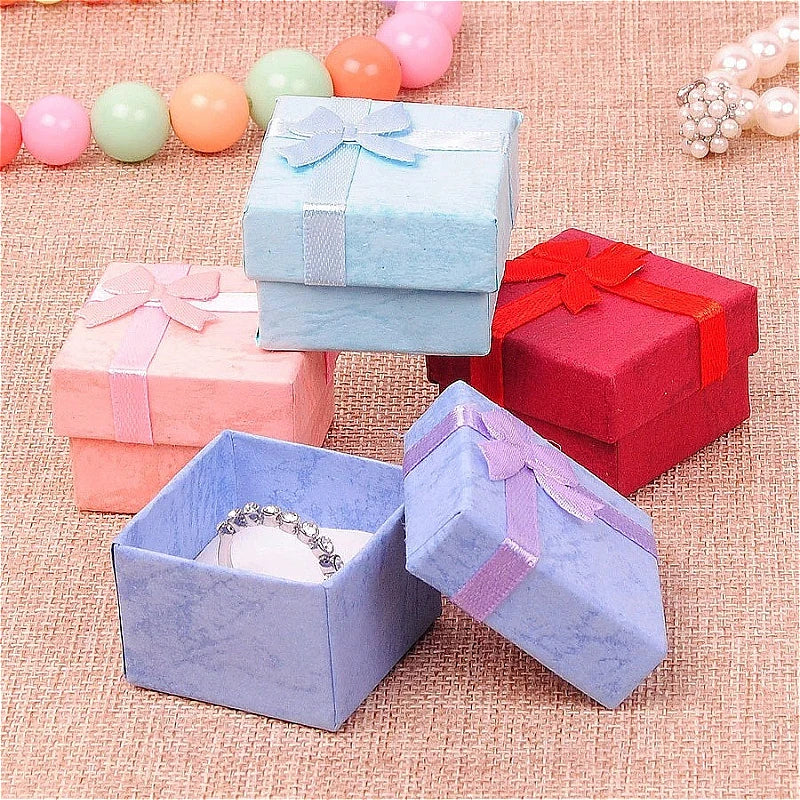 Multicolor Jewelry Gift Boxes with Bowknot 12/24 Pack Jewelry Gift Box PLUSH