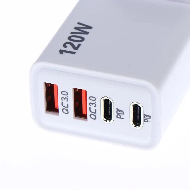 120W 4-Port USB-C Fast Charger Station | PD & QC 3.0 USB Charging Station PLUSH