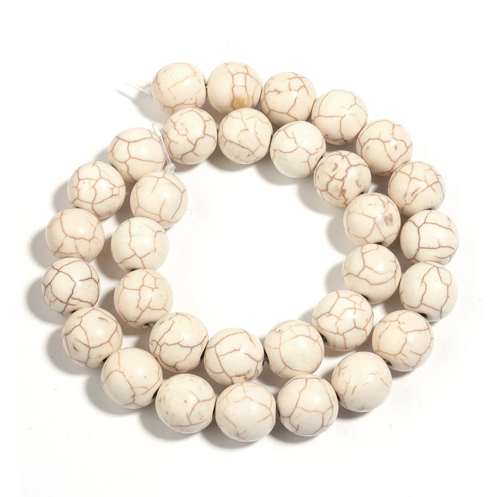 White Turquoise Stone Beads 3-20mm | DIY Jewelry Making Stone Jewelry Beads PLUSH 12mm-ap32pcs