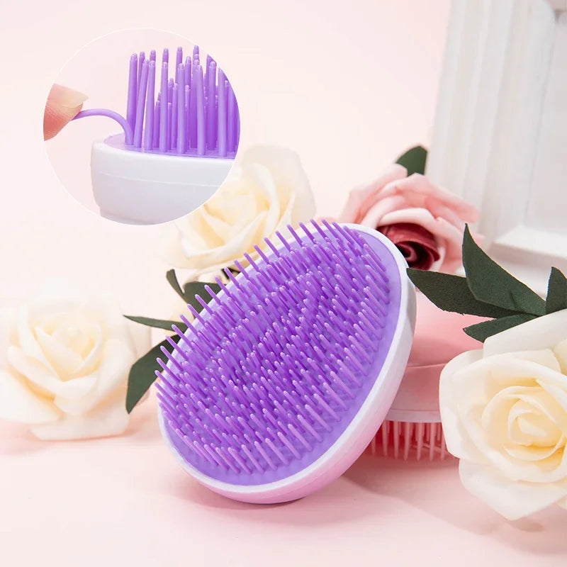 2-Pack Mini Gradient Egg Detangling Hair Brush – Soft Bristles Detangling Hair Brush PLUSH